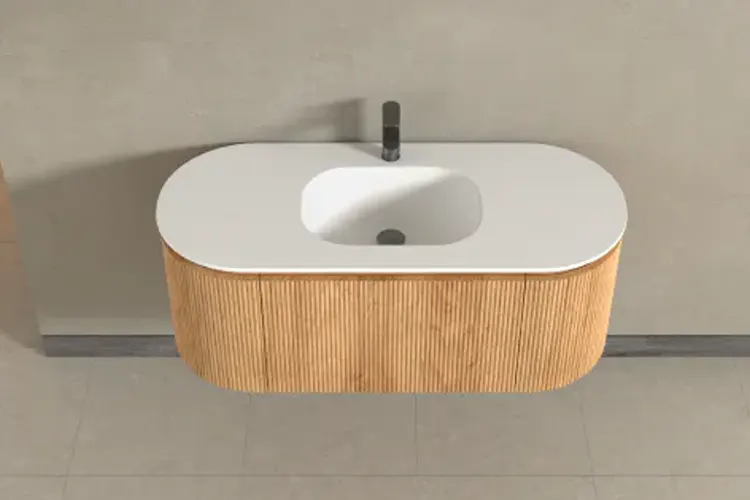 Természetes megjelenésű fürdőszobabútorok