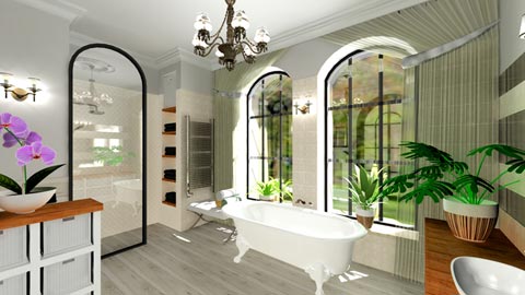Klasszikus stílusú fürdőszoba