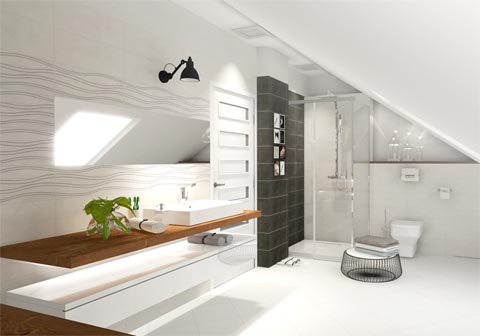 Pigalle csempe egy modern fürdőszobában