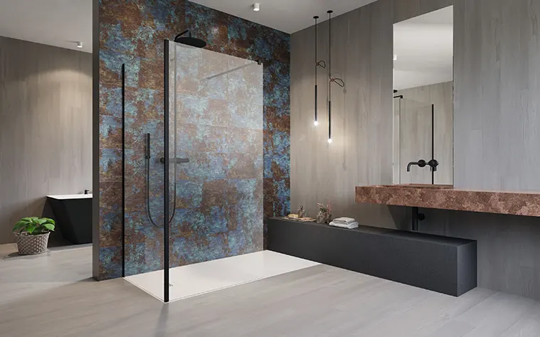 Radaway Modo New Black Frame fekete zuhanyfal