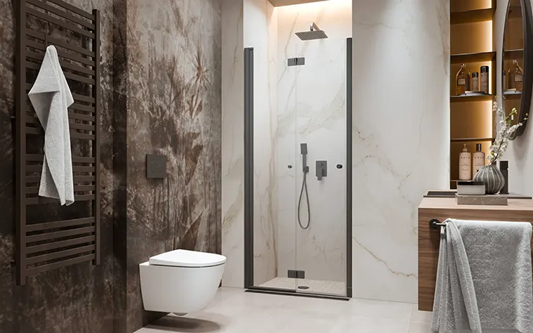 Nes DWB szálcsiszolt fegyvermetál zuhanyajtó