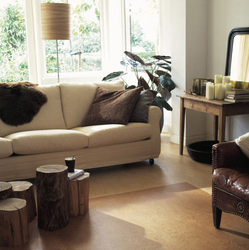 Marmoleum burkolat a nappaliban