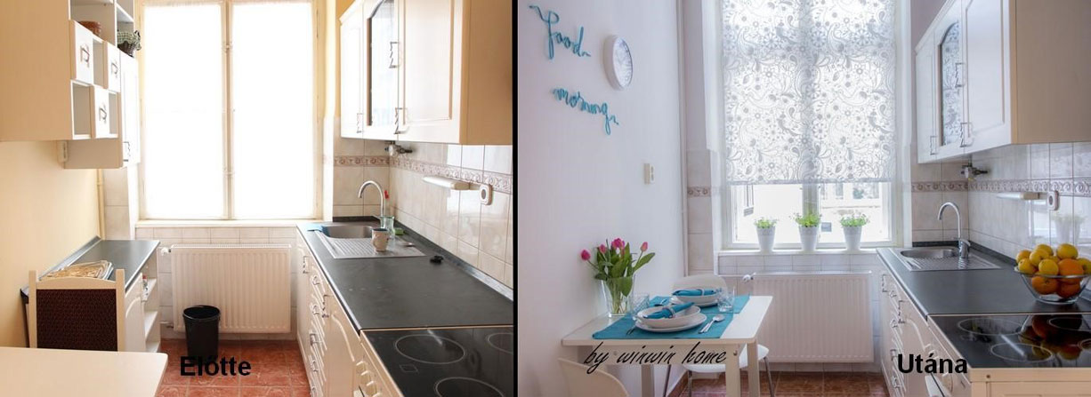 Belvárosi lakás home staging előtt és után