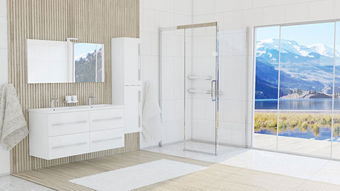 Wellis szögletes zuhanykabin látványos zuhanyfallal