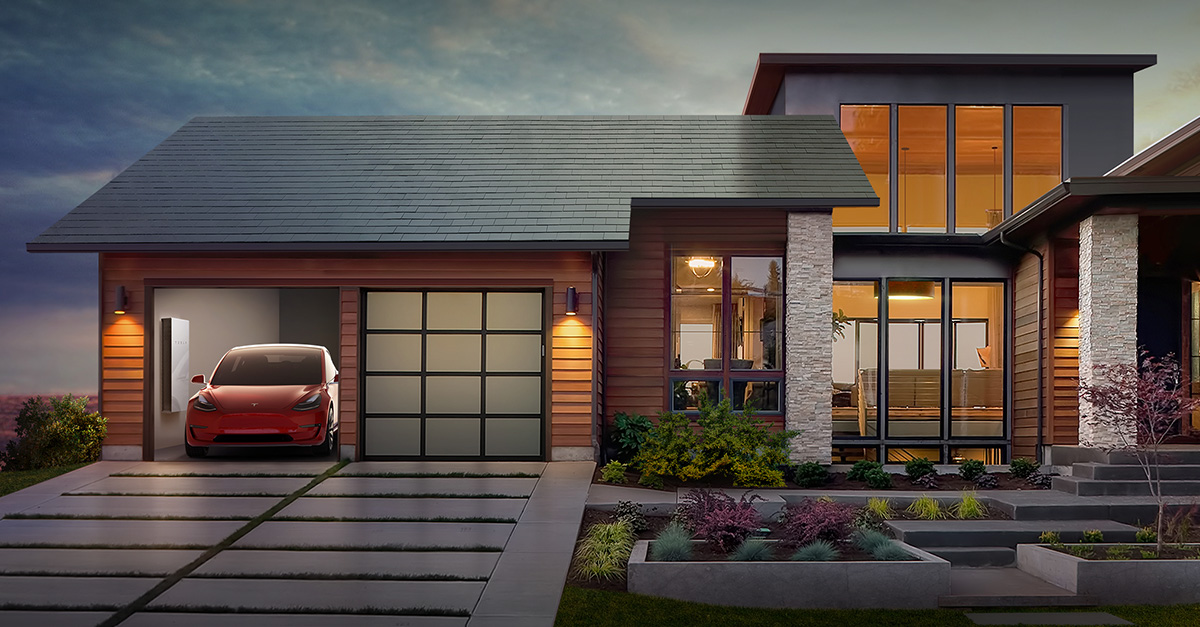 Tesla napelem tető