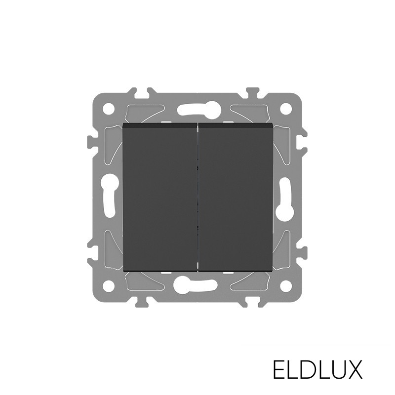 ELDGROUND kettős váltókapcsoló (106+6) fekete