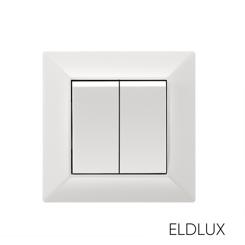 ELDGROUND kettős váltókapcsoló (106+6) fehér rugós