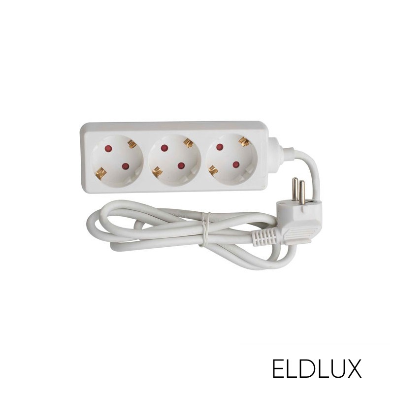 Hosszabbító 3 aljzat 1.5m x 1.5㎟ IP20 fehér