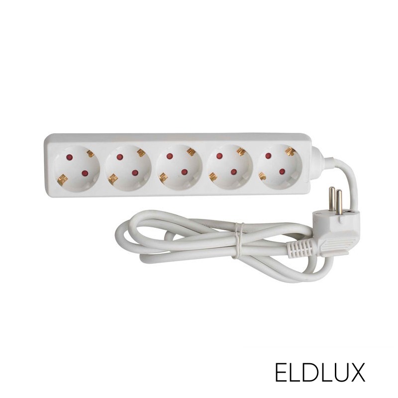 Hosszabbító 5 aljzat 1.5m x 1.5㎟ IP20 fehér