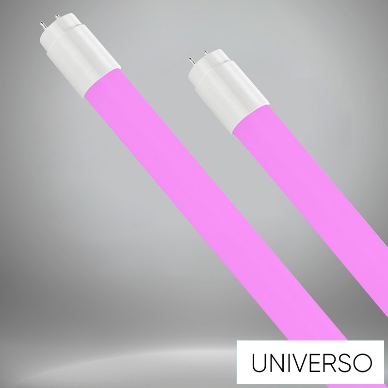 UNIVERSO T8 üveges LED fénycső 2 oldalos 18w rózsaszín fényű 610lm 1200mm fehér
