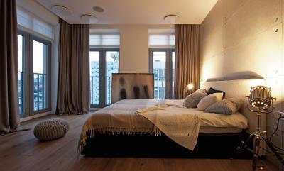 Hálószoba teraszajtóval - háló ötlet, modern stílusban