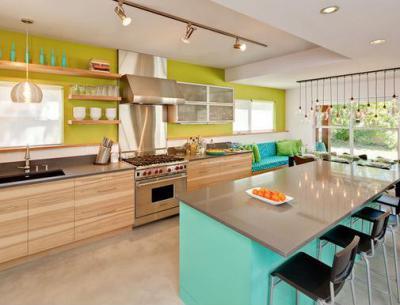 Színes konyha - konyha / étkező ötlet, modern stílusban