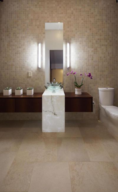 Üvegmosdós fürdő - fürdő / WC ötlet, modern stílusban