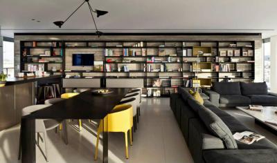 Nappali étkezővel - nappali ötlet, modern stílusban