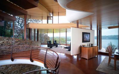 Belső szintek - nappali ötlet, modern stílusban