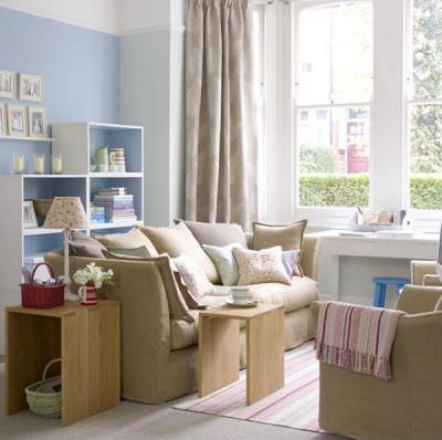 Pasztell árnyalatok - nappali ötlet, modern stílusban