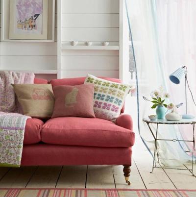 Pasztell árnyalatok - nappali ötlet, modern stílusban