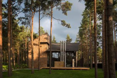 Ház az erdőben - tető ötlet, modern stílusban