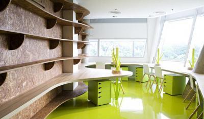 Neon színek - dolgozószoba ötlet, modern stílusban