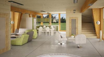 Fa ház belülről - nappali ötlet