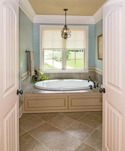 Kerek beépített kád - fürdő / WC ötlet, klasszikus stílusban