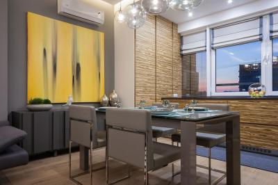 Modern nagyvárosi konyha - konyha / étkező ötlet, modern stílusban