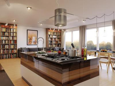 Modern konyha - nappali ötlet, modern stílusban