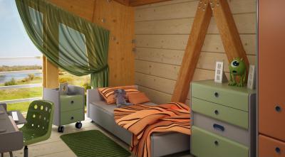 Faház belülről - gyerekszoba ötlet, modern stílusban