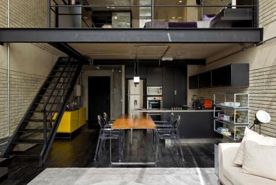 Modern loft - konyha / étkező ötlet, modern stílusban