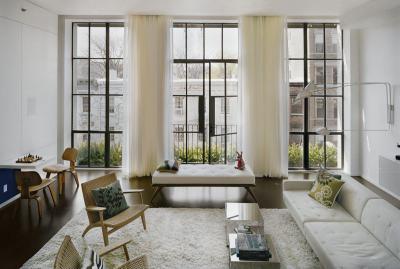 Loft NYC-ben - nappali ötlet, modern stílusban