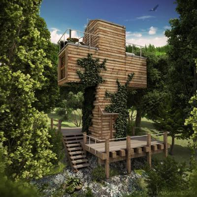 Faház az erdőben - homlokzat ötlet