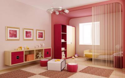 Rózsaszín szoba - gyerekszoba ötlet, modern stílusban