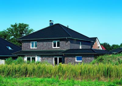 CREATON PREMION kerámia tetőcserép NOBLESSE kristályfekete üvegmázas - tető ötlet, modern stílusban