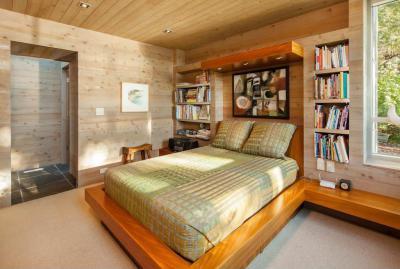 Faburkolat a hálószobában - háló ötlet, modern stílusban