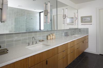 Kétszemélyes mosdó - fürdő / WC ötlet, modern stílusban