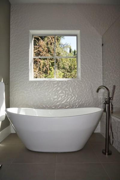 dekoratív 3d falburkolat - fürdő / WC ötlet, modern stílusban