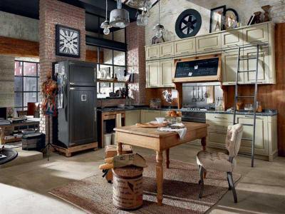 loft lakás rusztikus konyhája - konyha / étkező ötlet, rusztikus stílusban