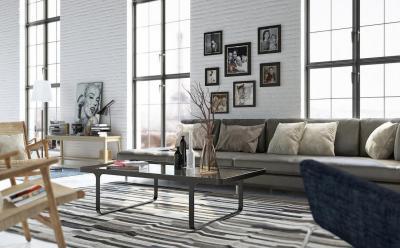 Fém és üveg kombinációjú asztal - nappali ötlet, modern stílusban