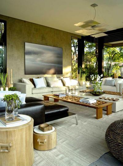 kilátás a nappaliból - nappali ötlet, modern stílusban