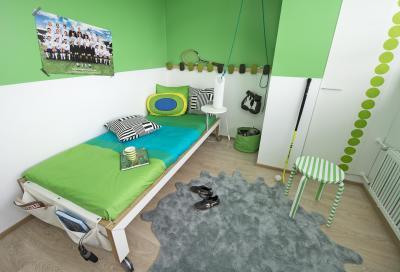 Zöld fiúszoba - gyerekszoba ötlet, modern stílusban