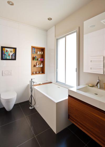 Szögletes formák - fürdő / WC ötlet, modern stílusban