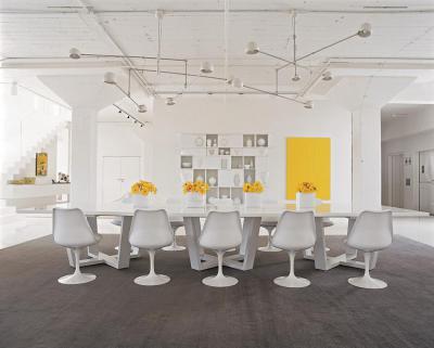 loft lakás fehér étkezője - konyha / étkező ötlet