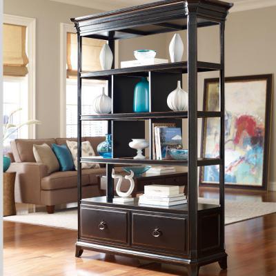 Elegáns polc térelválasztóként - nappali ötlet, klasszikus stílusban