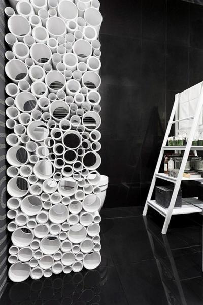 Fehér hengeres érelválasztó - fürdő / WC ötlet, modern stílusban