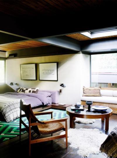 Hálószoba mennyezeti ablakkal - háló ötlet, modern stílusban