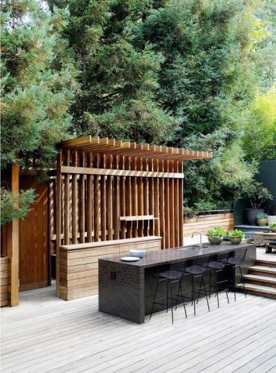 Kültéri konyha - erkély / terasz ötlet, modern stílusban