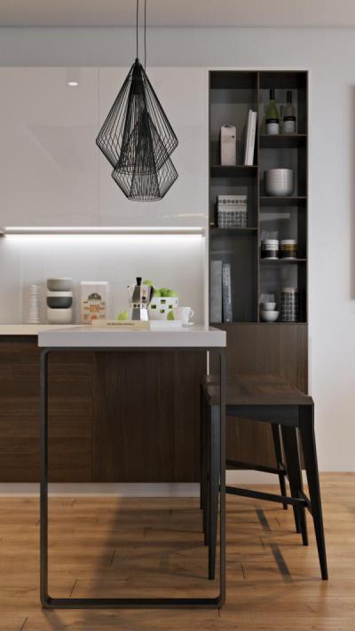 Felemás konyhabútor - konyha / étkező ötlet, modern stílusban