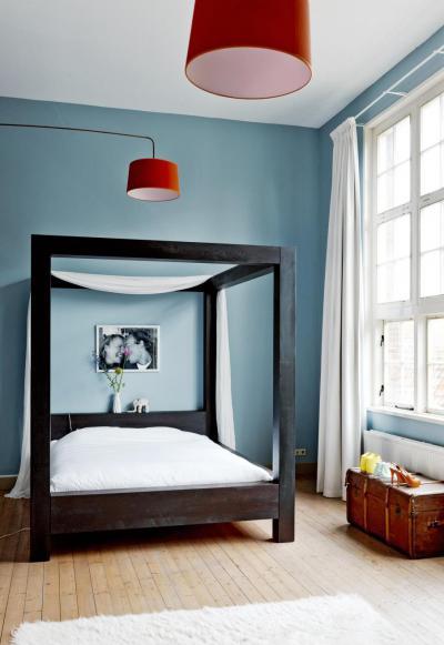 Kék hálószoba - háló ötlet, modern stílusban