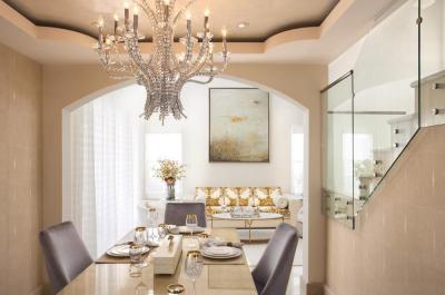 Kristály csillár klasszikus, modern térben - konyha / étkező ötlet, modern stílusban