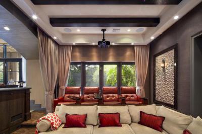 Moziszoba - nappali ötlet, modern stílusban